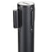 Aarco HBK-7 Black 40" Crowd Control / Guidance Stanchion with 84" Red Retractable Belt Main Thumbnail 5