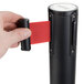Aarco HBK-7 Black 40" Crowd Control / Guidance Stanchion with 84" Red Retractable Belt Main Thumbnail 6