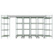 A grey Metro Super Erecta Pro top-track kit with shelves on wheels.