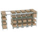 A Metro Super Erecta Pro top-track kit shelf with boxes on it.