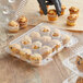 Baker's Mark 12-Compartment Clear OPS Hinged Mini Cupcake / Mini Muffin Container Main Thumbnail 1