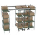 Metro Top-Track shelving with boxes on metal shelves.