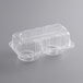 A Choice clear plastic container with two compartments and a clear lid.