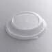 A clear plastic round dome lid on a white background.