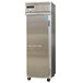 A Continental Refrigerator stainless steel reach-in freezer with a solid door on wheels.