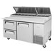 Turbo Air TPR-67SD-D2-N 67" Pizza Prep Table with 1 Door and 2 Drawers Main Thumbnail 5