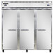 A large Continental Refrigerator with three stainless steel doors.
