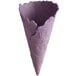 A purple ice cream cone with a curved edge.
