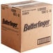 A 25 lb. BUTTERFINGER Pieces box with black and white text and a bar code.