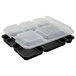 A plastic Cambro compartment tray with a white lid.