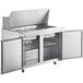 Avantco SS-PT-48M-HC 48" 2 Door Mega Top Stainless Steel ADA Height Refrigerated Sandwich Prep Table Main Thumbnail 5
