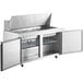 Avantco SS-PT-60M-HC 60" 2 Door Mega Top Stainless Steel ADA Height Refrigerated Sandwich Prep Table Main Thumbnail 5