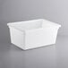 A white Vigor polyethylene food storage box with a white lid.