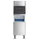 A stainless steel Hoshizaki air cooled ice machine with a black and grey lid.