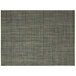 A woven olive rectangular placemat with a basketweave pattern in black and white.