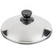 A Town stainless steel dim sum steamer cover with a black knob.