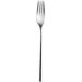 A close-up of a Sola Living Satin stainless steel dessert fork with a silver handle.