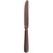 A Sola Baguette vintage copper stainless steel table knife with a brown handle and black blade.