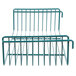 A green Metro SmartWall G3 wire shelf with side ledges.