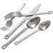 Oneida Cooper 18/10 stainless steel dessert spoons on a white background.