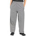 Uncommon Chef houndstooth chef pants with a checkered pattern in grey.