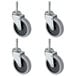 Carlisle and Rubbermaid Equivalent 4" Swivel Stem Casters for Utility Carts - 4/Set Main Thumbnail 1