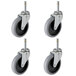 Carlisle and Rubbermaid Equivalent 4" Swivel Stem Casters for Utility Carts - 4/Set Main Thumbnail 3