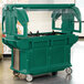 A green food cart with a clear lid (Cambro Versa Ultra food cart)