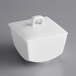 Sant'Andrea W6052344900 Nexus 11.75 oz. Square Bright White Embossed Porcelain Bowl with Lid by Oneida - 36/Case