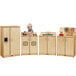 A Jonti-Craft wooden play kitchen with a sink and cabinet.