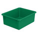 A green plastic container with a white background.
