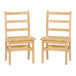 A pair of Jonti-Craft wooden ladderback chairs.