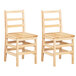 Two Jonti-Craft wooden Children's Ladderback chairs on a white background.