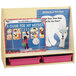 A Jonti-Craft open back wood book stand with children's books on it.
