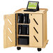A Jonti-Craft wooden mobile laptop and tablet storage cart.