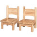 A pair of Jonti-Craft wooden toddler chairs with ball handles.