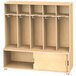 A Jonti-Craft TrueModern wooden locker with six compartments.