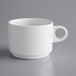 Sant'Andrea W6052344530 Nexus 8.75 oz. Round Bright White Embossed Stackable Porcelain Cup by Oneida - 36/Case