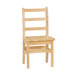 A Jonti-Craft Baltic Birch Children's Ladderback Chair with a wood seat and back.