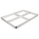 A white rectangular MFG Tray fiberglass sheet pan extender with metal corners.