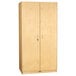 A Jonti-Craft Baltic Birch wooden cabinet with two doors and a lock.