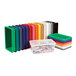 An almond Jonti-Craft plastic cubbie tray among a group of colorful plastic cubbie trays.