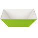 A green Keywest melamine bowl with white edges.