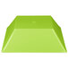 A green square melamine bowl with a logo on it.