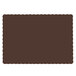 Hoffmaster 310561 10" x 14" Chocolate Brown Colored Paper Placemat with Scalloped Edge - 1000/Case Main Thumbnail 2