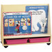 A Jonti-Craft mobile pick-a-book stand with children's books on it.