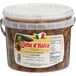 A white pail of Frutto d'Italia pitted Mediterranean olives.