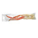 A bag of LK Packaging plastic bags with a crab leg in it.