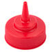 A Tablecraft red plastic cone tip cap with a small hole in the top.