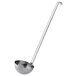 A Vollrath stainless steel ladle with a long handle and a bowl.